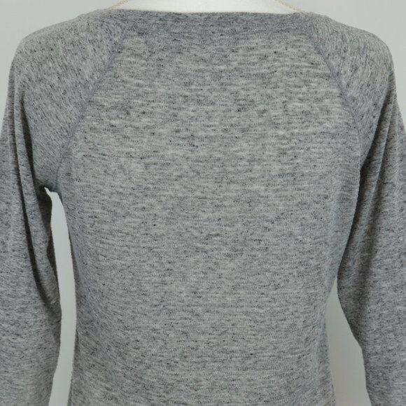 Athleta Women's Small Gray Linen Blend Scoop Neck 3/4 Sleeve Knit Blouse - Picture 4 of 9